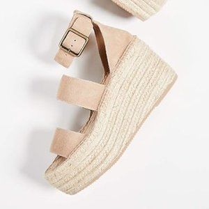 Size 8 Soludos Women's Argos 3" Suede Espadrille Platform Wedges - worn once